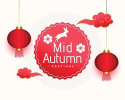 mid autumn festival seasonal background design vector