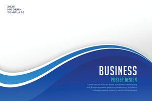business brochure presentation template in blue wave style vector