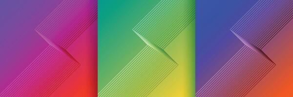 stylish lines shape backgrouns set in vibrant colors vector