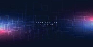 abstract technology background with glowing lights design vector