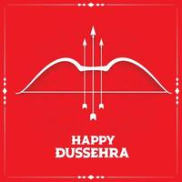 red happy dussehra festival wishes card design background vector