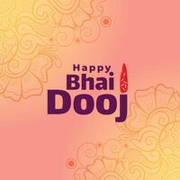 Decorative happy bhai dooj indian festival greeting card vector