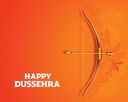 hindu happy dussehra festival card design background vector