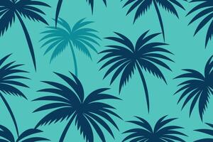 Beautiful Palm Tree Leaves Silhouette Seamless Pattern Background Vector Illustration