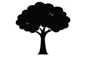 Black Tree Vector isolated on white background