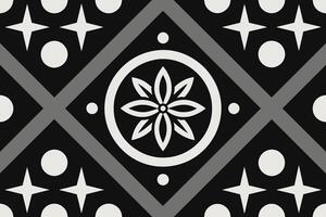 monochrome background with retro pattern design vector