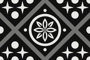 monochrome background with retro pattern design vector