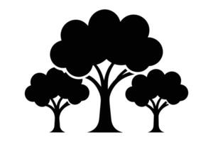 Black Tree Clipart Set Vector isolated on white background