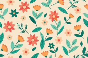 Seamless Pattern Elements Flower Ditsy vector