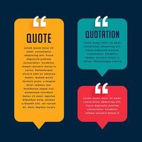 quote mark template bubble in different sizes vector