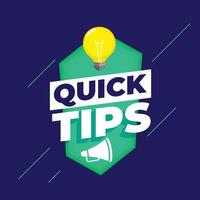 quick tips background with bulb and megaphone vector