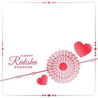 rakhi and hearts background for rakhsha bandhan festival vector