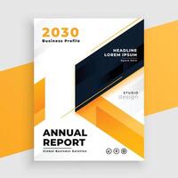 yellow business flyer annual report template design vector