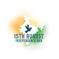 independence day of india background with map and dove bird vector