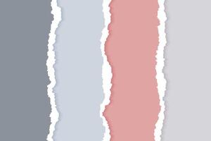 pastel color ripped torn paper sheets vector