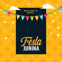 festa junina celebration background of brazilian festival vector