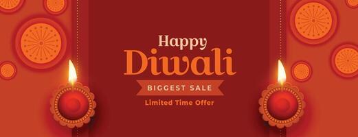 biggest sale banner for festival of lights diwali celebration vector