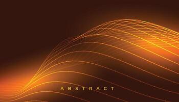 glowing golden wavy lines abstract background design vector