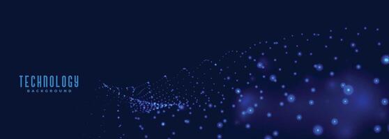 digital blue particles technology banner design vector