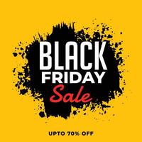 black friday sale grunge style yellow background vector