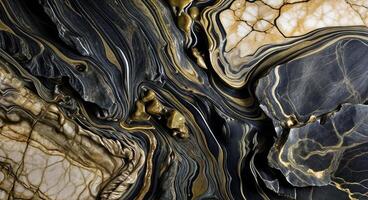 AI generated Marble background of combination of muted olive and deep charcoal, close up. photo