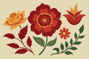 Vintage Detailed Flower Vectors