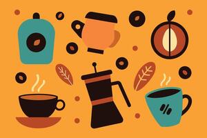 Hand Drawn Coffee Elements Vector