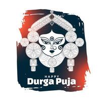 contento Durga pooja o navratri festival tarjeta diseño vector