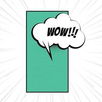wow expression with comic chat bubble cloud vector