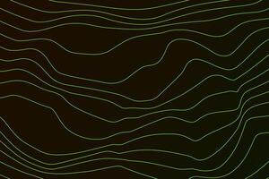 Abstract wavy dynamic blue green parple light lines curve banner on black background in concept technology, neural network, neurology, science, music, neon light. vector