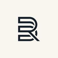 Monogram connected alphabet letter BR, RB logo design vector