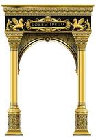 triunfal arco. dorado clásico rococó barroco marco. vector gráficos. lujo marco para pintura o tarjeta postal cubrir