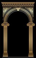 Classic antique gold vintage luxurious arch frame vector