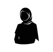 musulmán niña hijab icono vector ilustración silueta