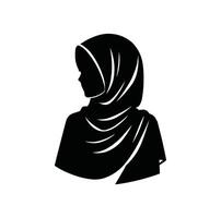 musulmán niña hijab icono vector ilustración silueta