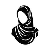 musulmán niña hijab icono vector ilustración silueta
