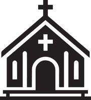 Church icon vector illustration A simple, elegant icon representing a church, with clean lines and a modern aesthetic.