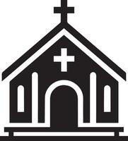 Church icon vector illustration A simple, elegant icon representing a church, with clean lines and a modern aesthetic.