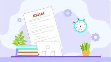 examen papier et l'horloge sur bureau video