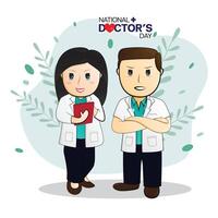 doctor character cartoon background poster design for national 's docter day vector