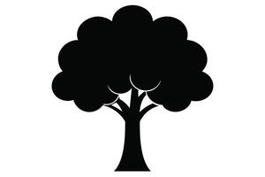 negro árbol vector aislado en blanco antecedentes