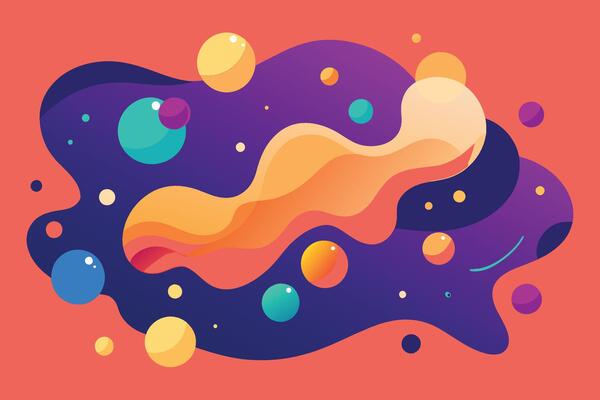 Abstract Flat Fluid Organic Shapes Background