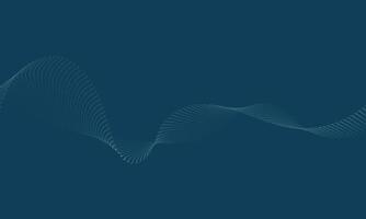 Streams of point particles form a wave pattern of blue light on isolated dark blue background. Vector illustration in futuristic style, science, music, background.