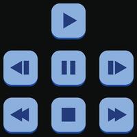 media player control buttons vector