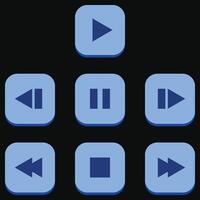 media player control buttons vector