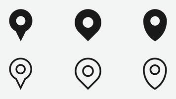 Location pin icons set vector