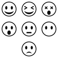 outlined emojis set vector