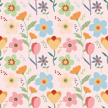 primavera de patrones sin fisuras vector