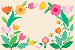 Spring Flower Frame Background vector