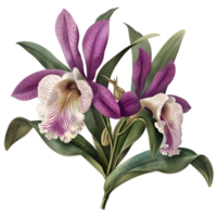 AI generated Isolated illustration of purple orchid flower png